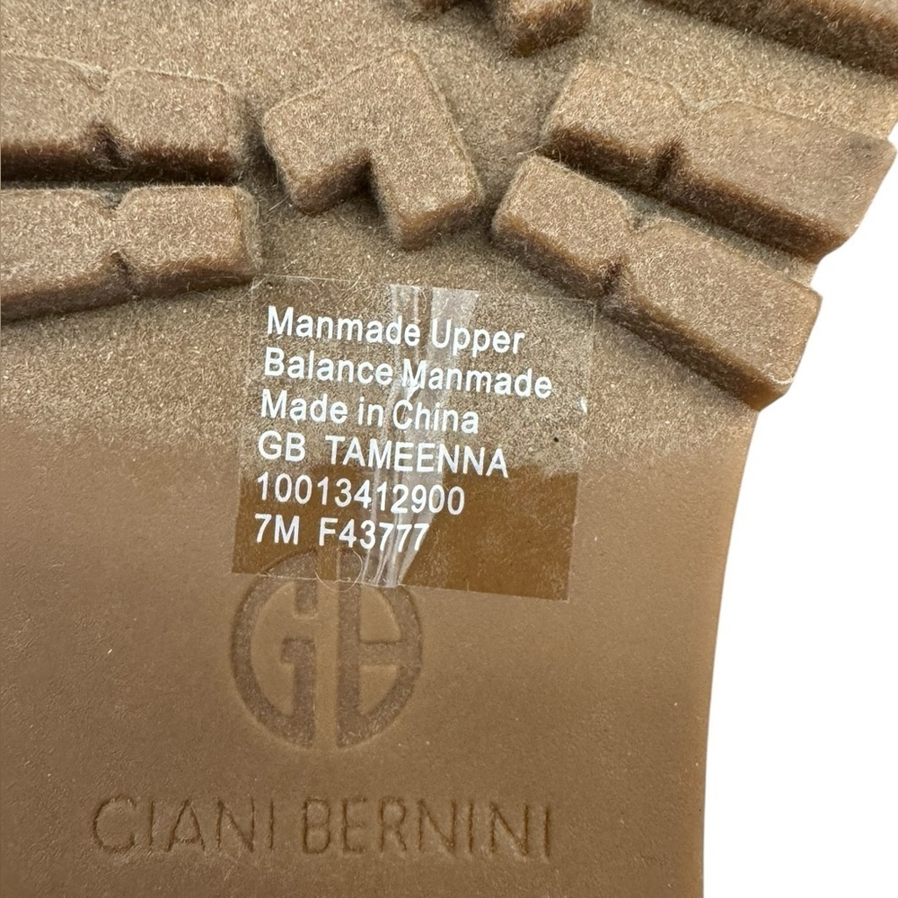 Giani Bernini Women's Tameenna Lug Sole Furry Memory Sole Sandals Brown Size 7 - Picture 8 of 10